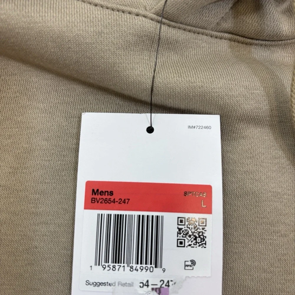 Nike Sportswear Club Fleece Men's Sz L Pullover Khaki Tan Hoodie BV2654-247
